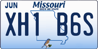 MO license plate XH1B6S