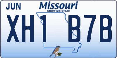 MO license plate XH1B7B