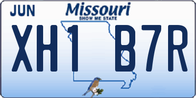MO license plate XH1B7R