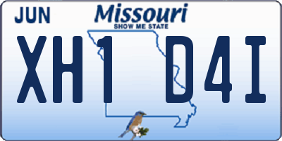 MO license plate XH1D4I