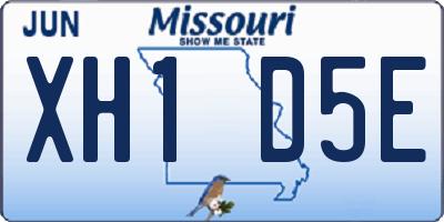 MO license plate XH1D5E