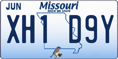 MO license plate XH1D9Y