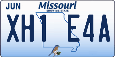 MO license plate XH1E4A