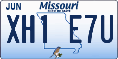 MO license plate XH1E7U