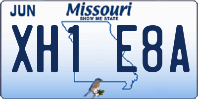 MO license plate XH1E8A