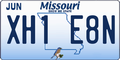 MO license plate XH1E8N
