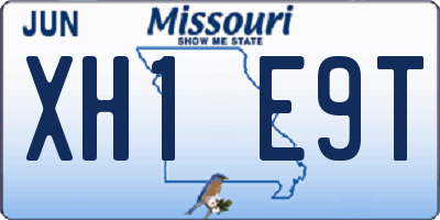 MO license plate XH1E9T
