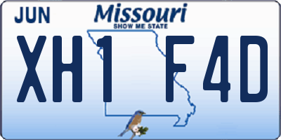 MO license plate XH1F4D