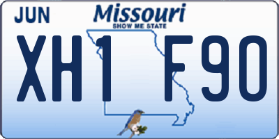 MO license plate XH1F9O