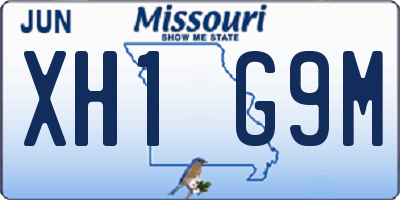 MO license plate XH1G9M