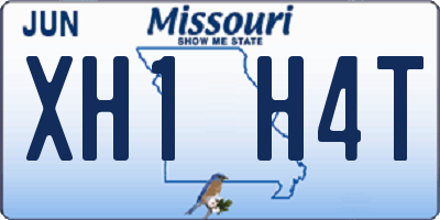 MO license plate XH1H4T