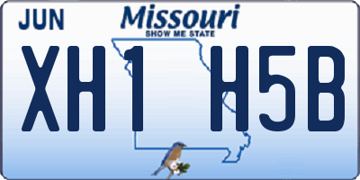 MO license plate XH1H5B