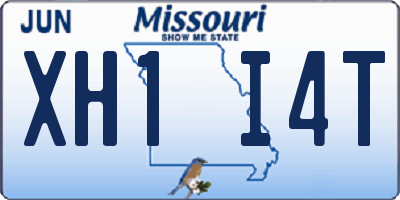 MO license plate XH1I4T