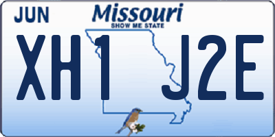 MO license plate XH1J2E
