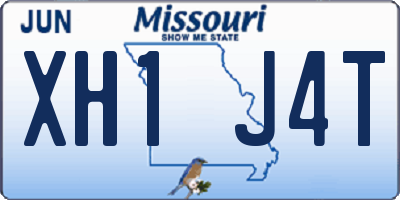 MO license plate XH1J4T