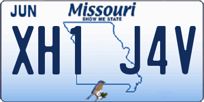 MO license plate XH1J4V
