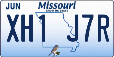 MO license plate XH1J7R