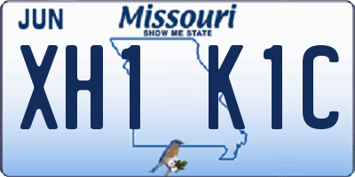 MO license plate XH1K1C