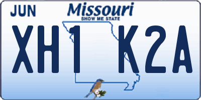 MO license plate XH1K2A