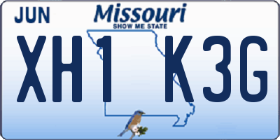 MO license plate XH1K3G