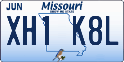 MO license plate XH1K8L