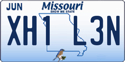 MO license plate XH1L3N