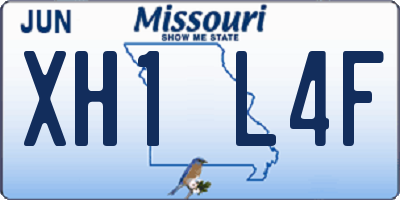 MO license plate XH1L4F