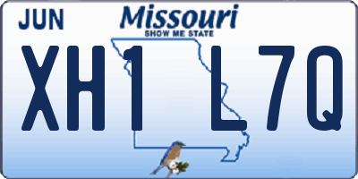 MO license plate XH1L7Q