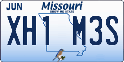 MO license plate XH1M3S