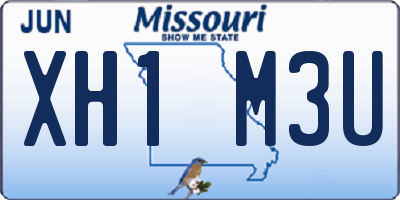 MO license plate XH1M3U