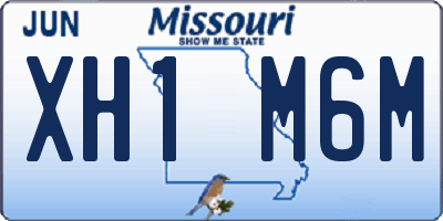 MO license plate XH1M6M