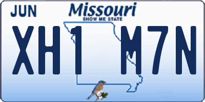 MO license plate XH1M7N