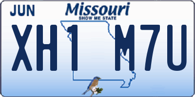 MO license plate XH1M7U