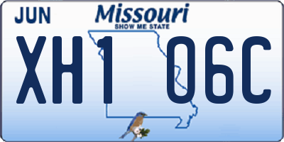 MO license plate XH1O6C
