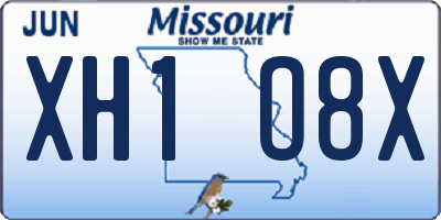 MO license plate XH1O8X