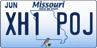 MO license plate XH1P0J