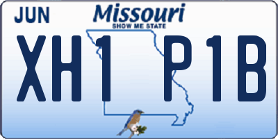 MO license plate XH1P1B