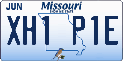 MO license plate XH1P1E