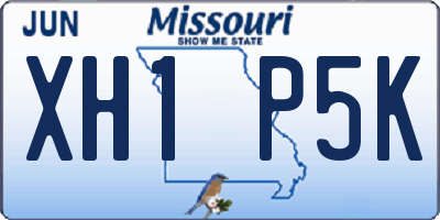 MO license plate XH1P5K