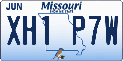 MO license plate XH1P7W