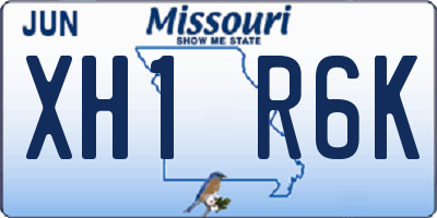 MO license plate XH1R6K