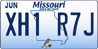 MO license plate XH1R7J