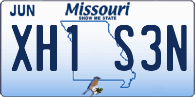 MO license plate XH1S3N