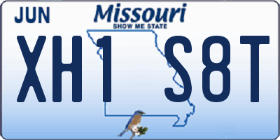 MO license plate XH1S8T