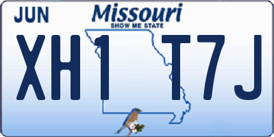 MO license plate XH1T7J