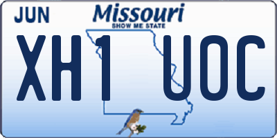 MO license plate XH1U0C