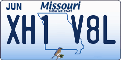 MO license plate XH1V8L