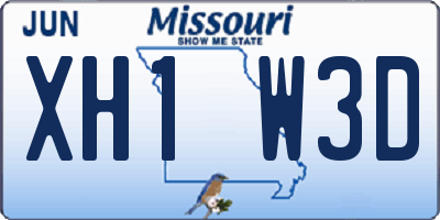 MO license plate XH1W3D