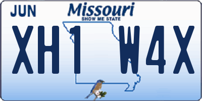MO license plate XH1W4X