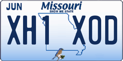 MO license plate XH1X0D